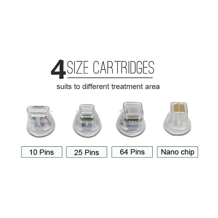 Одноразовые изолированные 10/25/64 нано-штыри, микро игольчатые золотые картриджи, наконечники для фракционной RF-машины с микроиглами