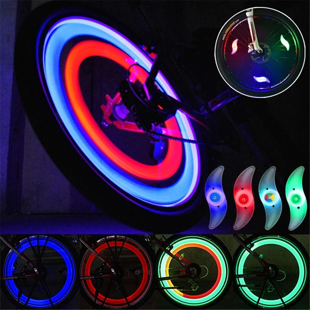 Bicycle accessories night riding tire colorful decorative lights mountain bike night warning lights bicycle night light