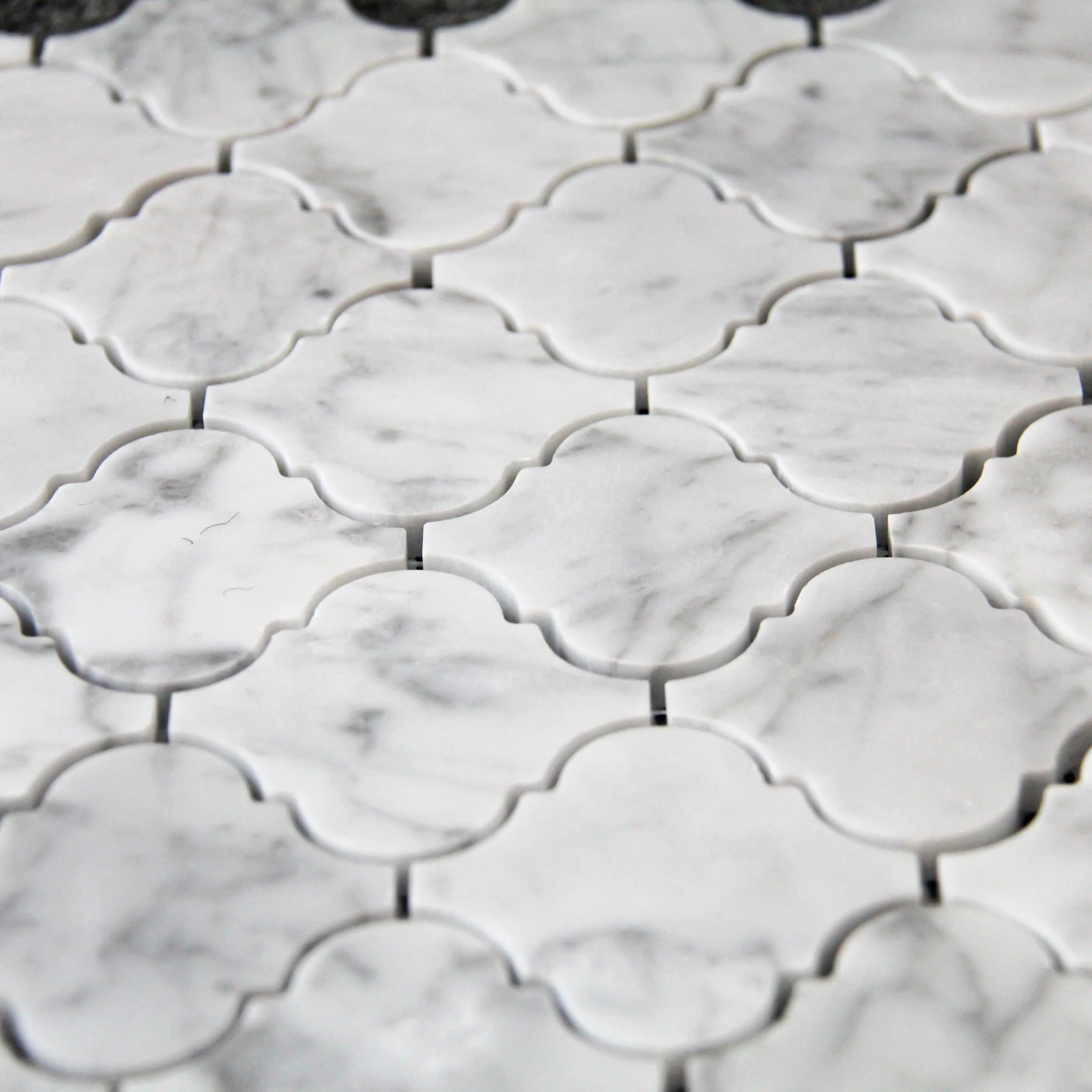 BOTON STONE Carrara White Chinese Lantern Shape Marble Mosaic 30X30 Arabesque Tile