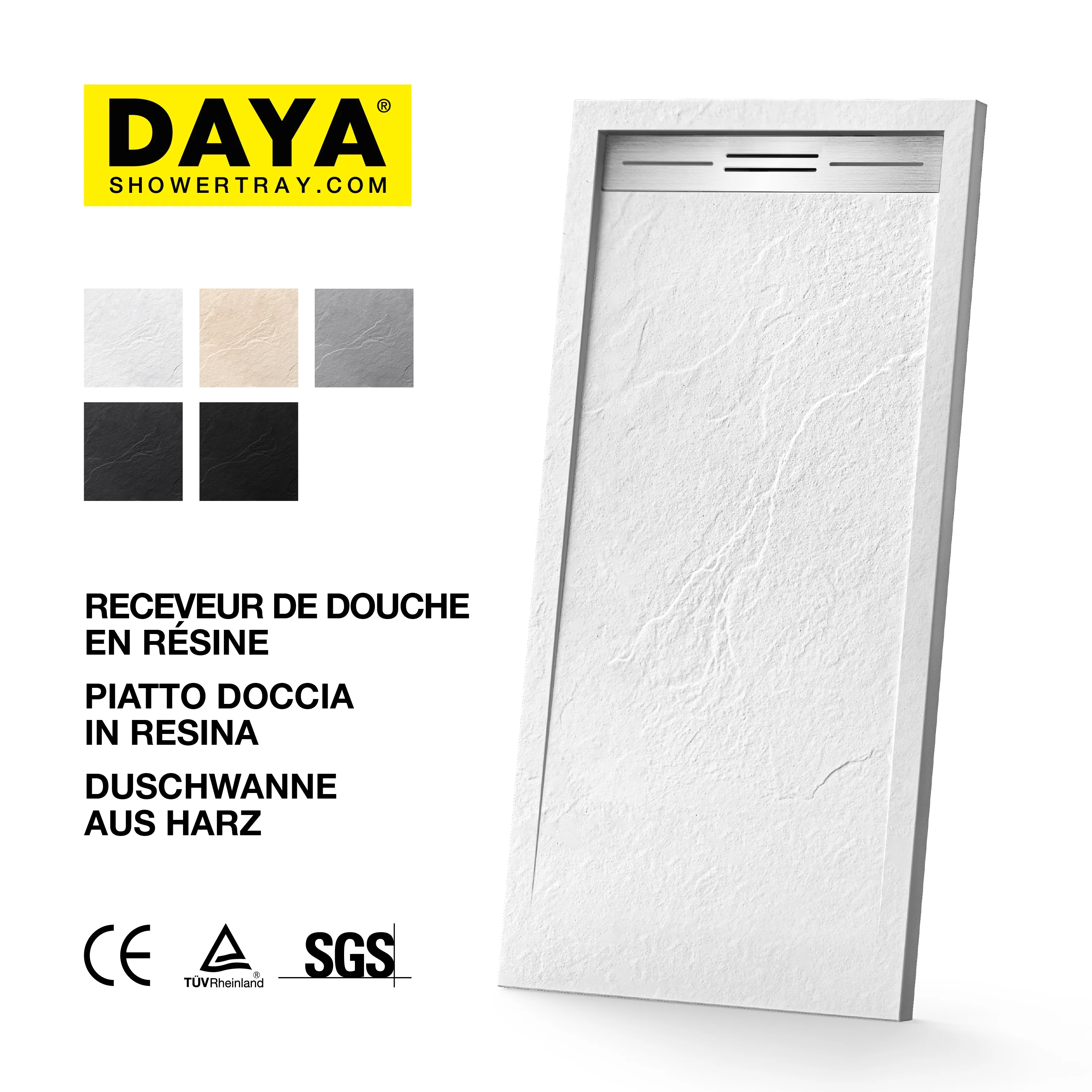 Wet Room European Style Artificial Marble Stone Shower Pan Tray for shower room