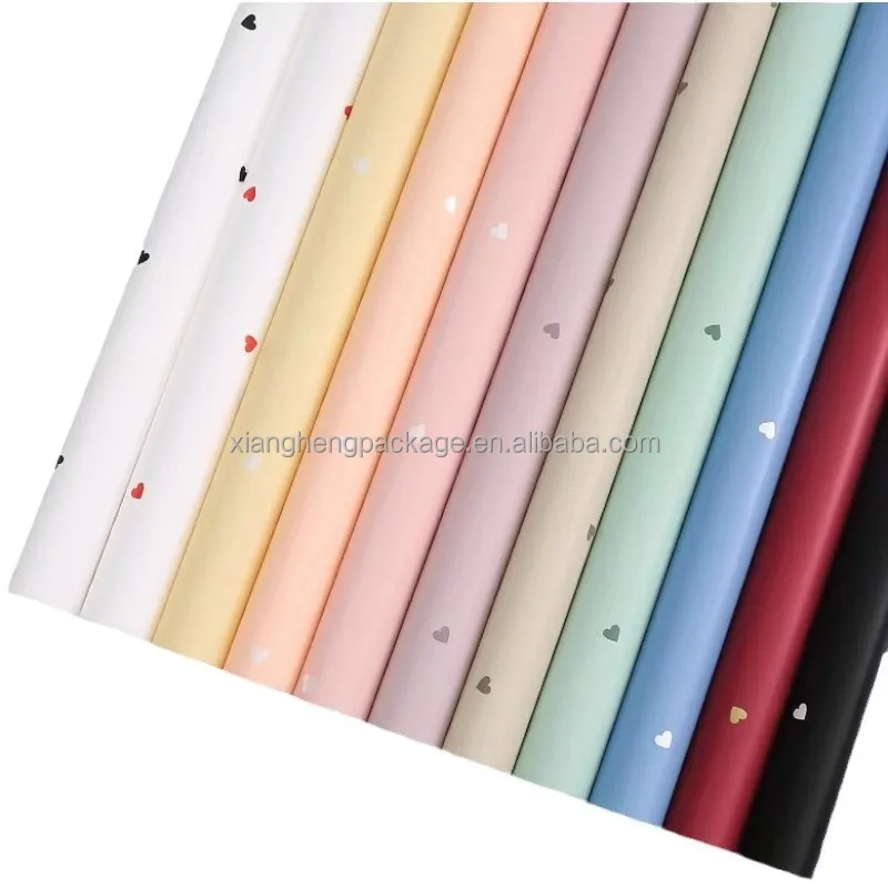 Xiangheng Factory Wholesale Small Love Heart Flower Bouquet Wrapping Paper Hot Love Eternal Love Ouya Paper Korean Paper