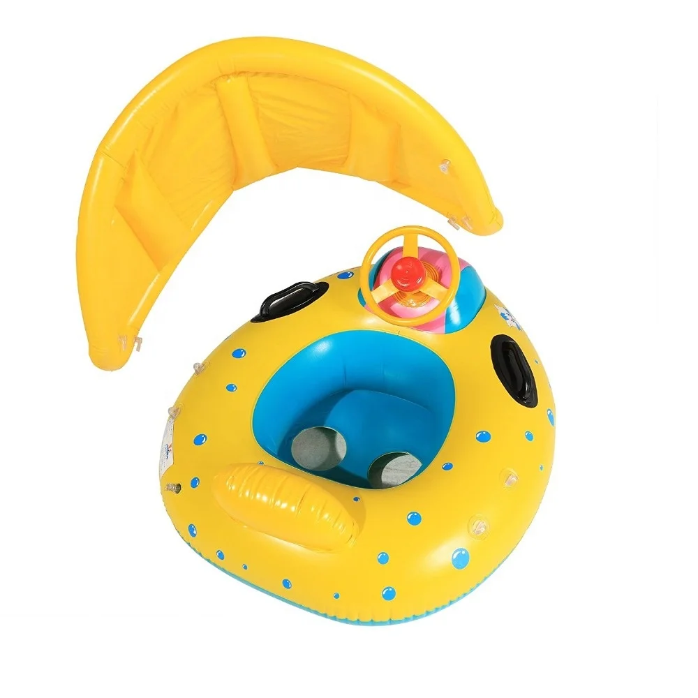 Adjustable Sunshade Inflatable Baby Swim Float Seat Boat Inflatable Ring