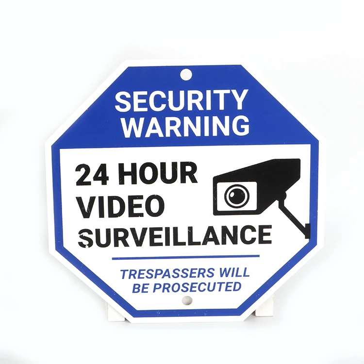 24 Hour Security Surveillance Camera Warning Sign Plastic Safety Warning Yard Sign Plate
