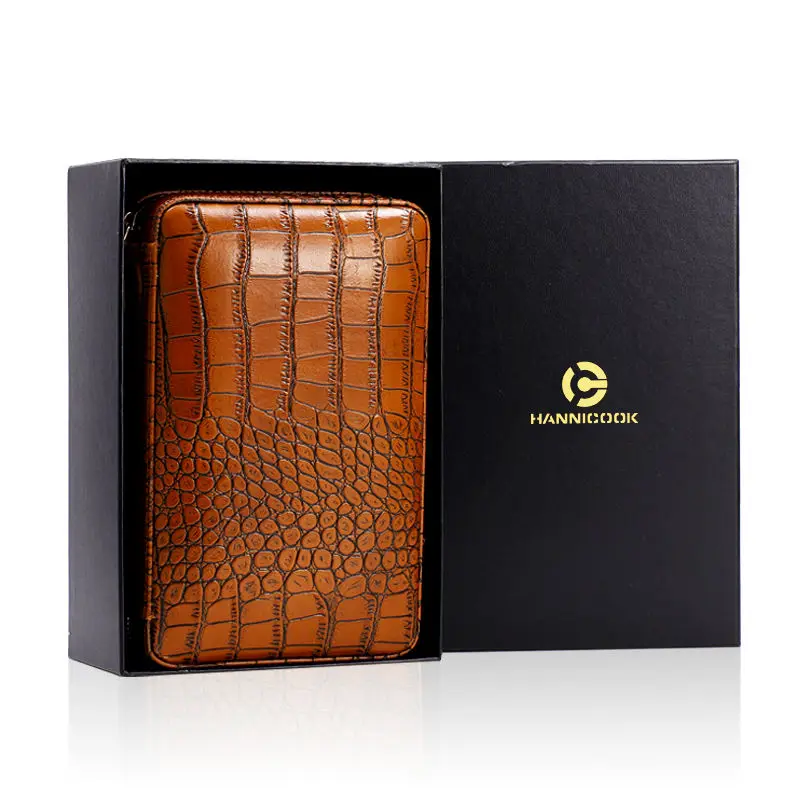 Factory stock 10% OFF Cheap Cigar Boxes luxury Crocodile skin  Portable Pocket Cigar Travel case small cigar humidor