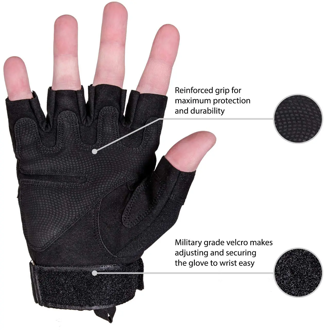 Premium Fingerless Hard Knuckle Motorcycle Military Tactical Combat Training Army Shooting Outdoor Gloves