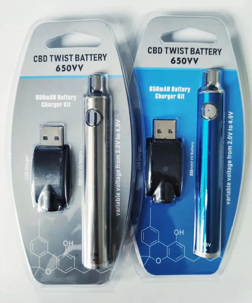 
Private label twist slim pen variable voltage 650mah cbd vapes pen 510 thread battery with micro usb 