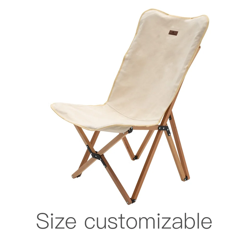 Changzu Outdoor Camping Wooden Chair Wooden Folding Relax Fishing Folding Beach Chair