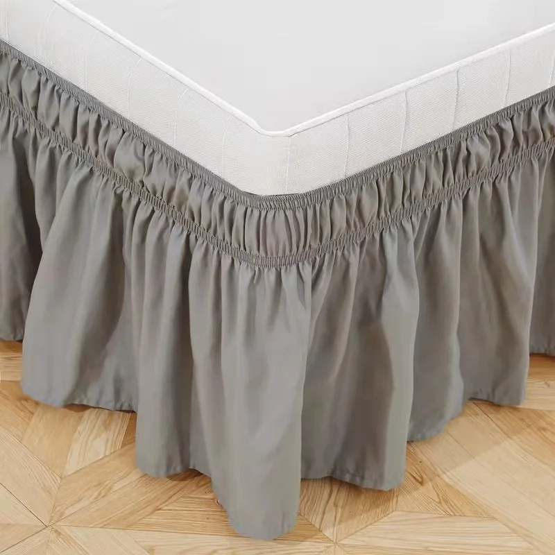 Wrap Around Ruffle 100% Polyester Lace Bed Skirt Set Queen Bedspread High Quality Home Bedding Set
