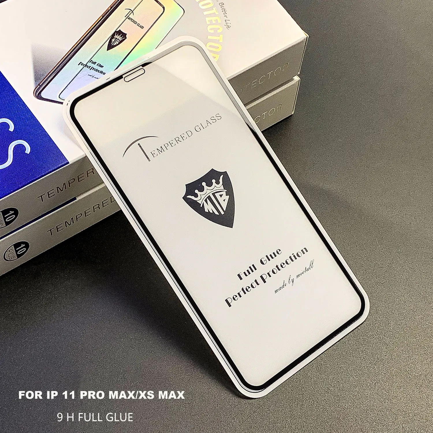 Wholesale mobile phone screen protector for Apple iPhone XS MAX 11 pro max 2.5D full glue glass screen protector with guarantee
