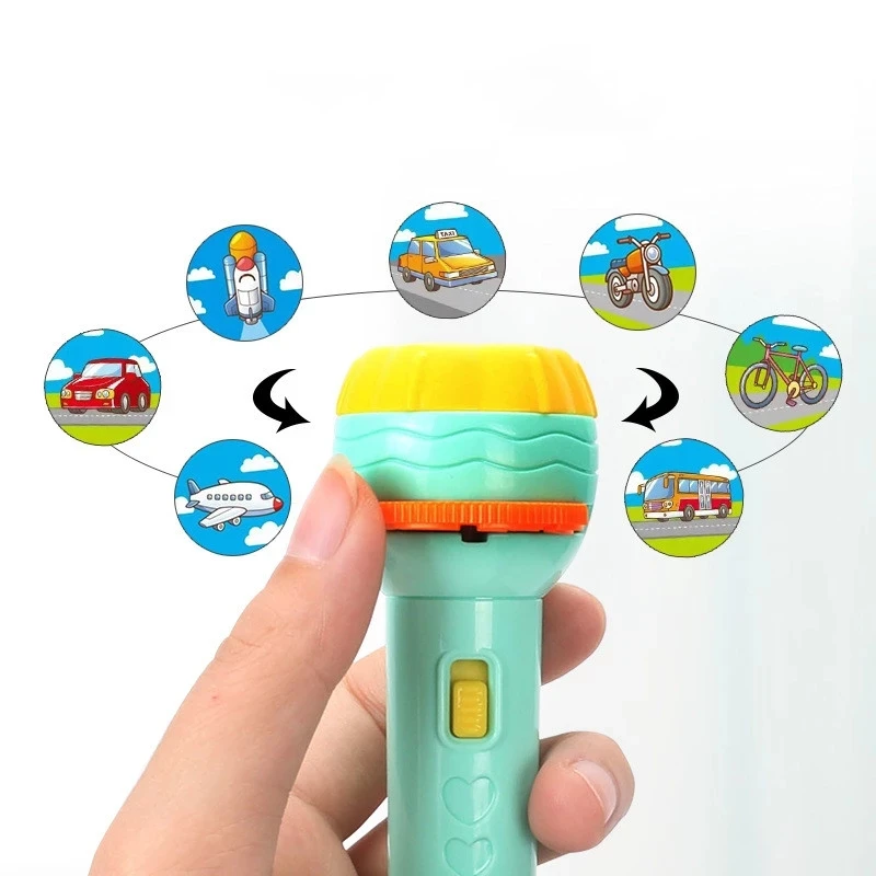 Baby Sleeping Book Flashlight Projector Cartoon Torch Lamp Toy Early Education Toy for Kid Xmas Gift Light Up Toy
