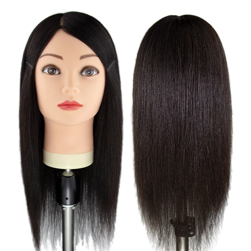 Good Quality with Best Price Salon Cosmetologists Hair Practice Black Straight Manikin Head 100% Human Hair Mannequin Head
