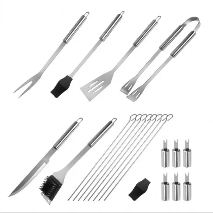 Amazon 22 PCS BBQ Grill Accessories Tool Set- Premium Stainless Steel with Oxford Cloth Case TOOLS Metal Tool Sets Not Coated