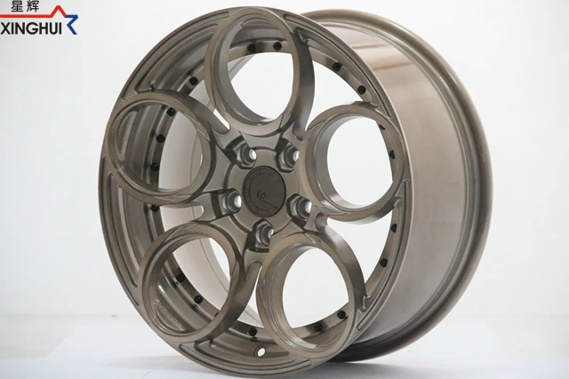 Factory hot sale car auto black 4x114.3 5x100  holes 17 inch gold rims mag wheel