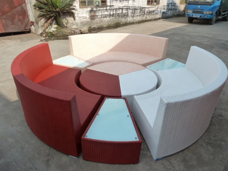 
Contemporary U Shape Large Rattan Sofa Sectional Outdoor Wicker Curved Sofas Outdoor Furniture S214 