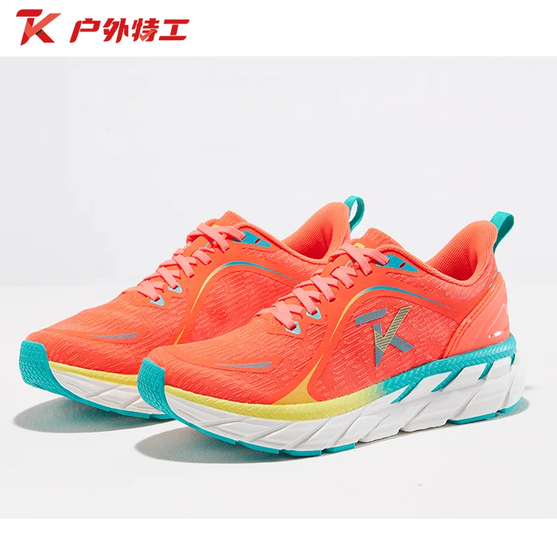latest cushioned running shoes transparent mono filament mesh runners unisex fluo red athlete sneaker