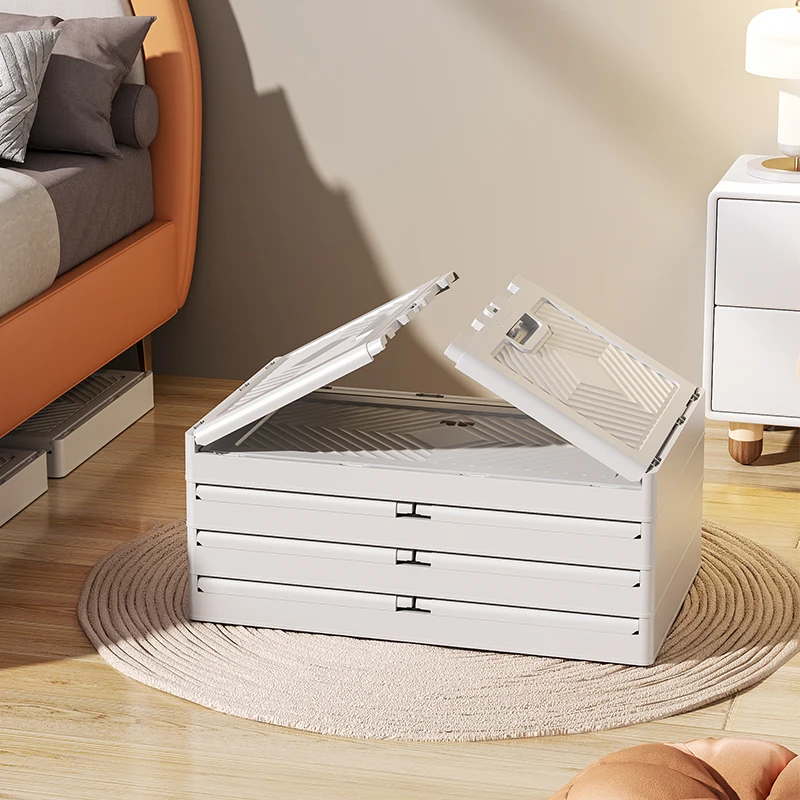 Household 50cm width multi-functional plastic folding storage storage cabinet with wheels in multiple specifications