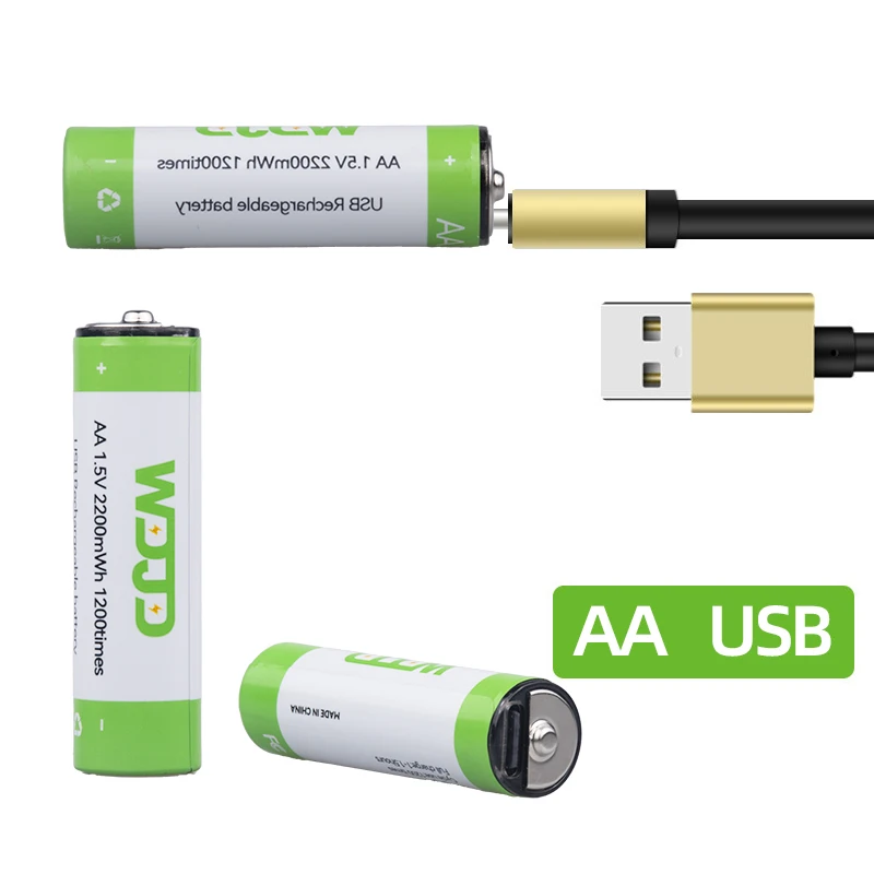 Fast Charging 1.5V USB-C port Type C cable  Rechargeable Lithium Ni-MH  Batteries
