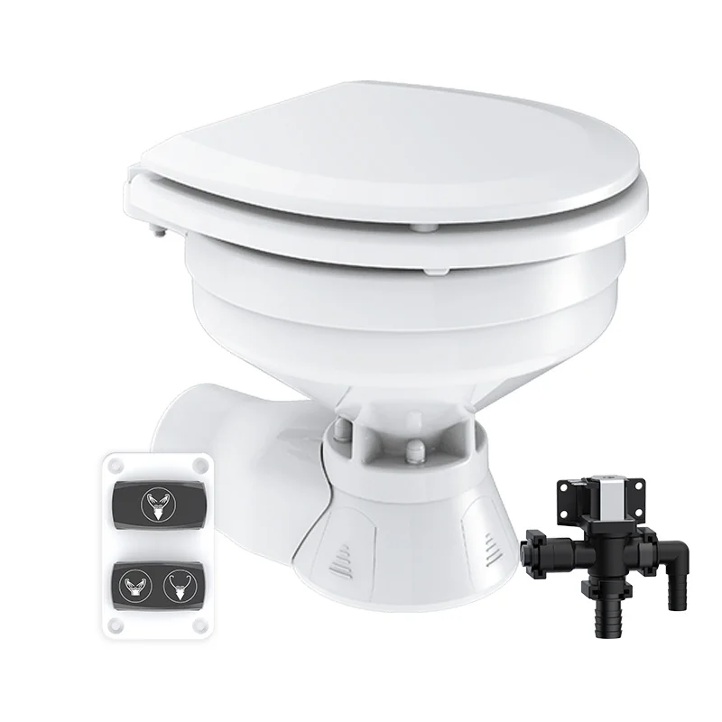 SEAFLO Yacht Toile Self-Priming Toilet Marine Accessories boat Ceramic Toilet 12V 24V Marine Toilets