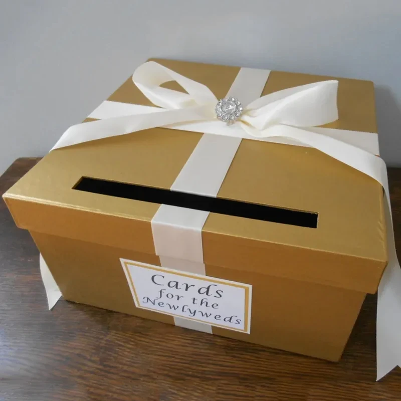 11x11x7inch Custom Order Silk Fabric Wedding Favor Invitation Money Box Any Color Available