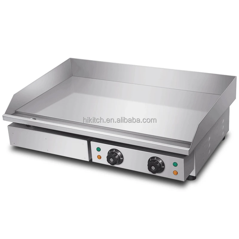 Commercial Electric Double Control Countertop Flat Plate Griddle 820 Steak Teppanyaki Electric Grill Griddles Restaurant Kitchen