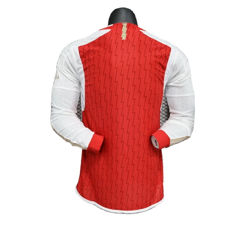 23-24 Arsenal- Home Player Jersey Long-sleeved #7 SAKA,#9 G.JESUS Red Color Fast Dry Comfortable Football Jersey Wholesaler