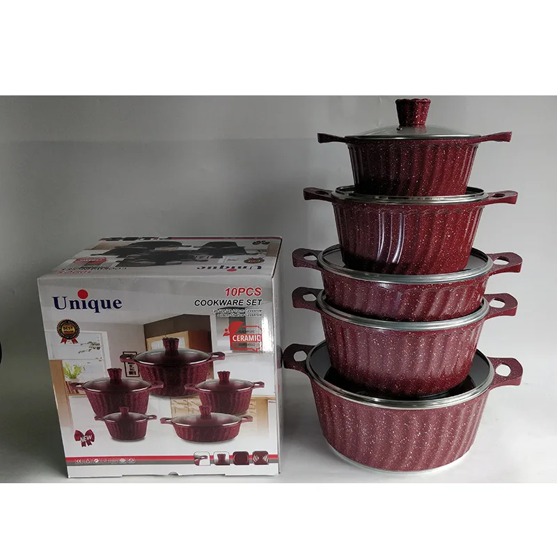 Dinnerware 10pcs Non Stick Cookware Set New Arrival Popular Kitchen Cookware Set