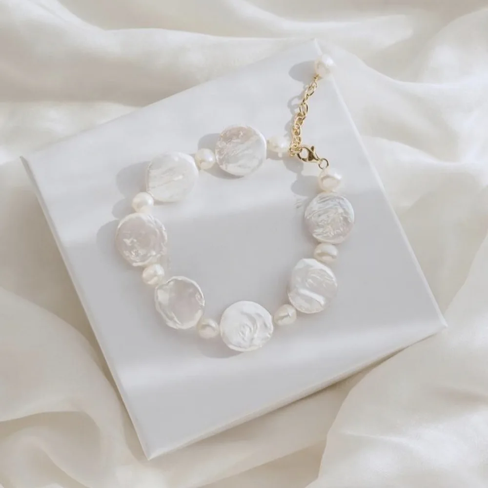 Aimgal fine jewelry wholesale 18k gold plated brass Natural freshwater Baroque pearls anklet