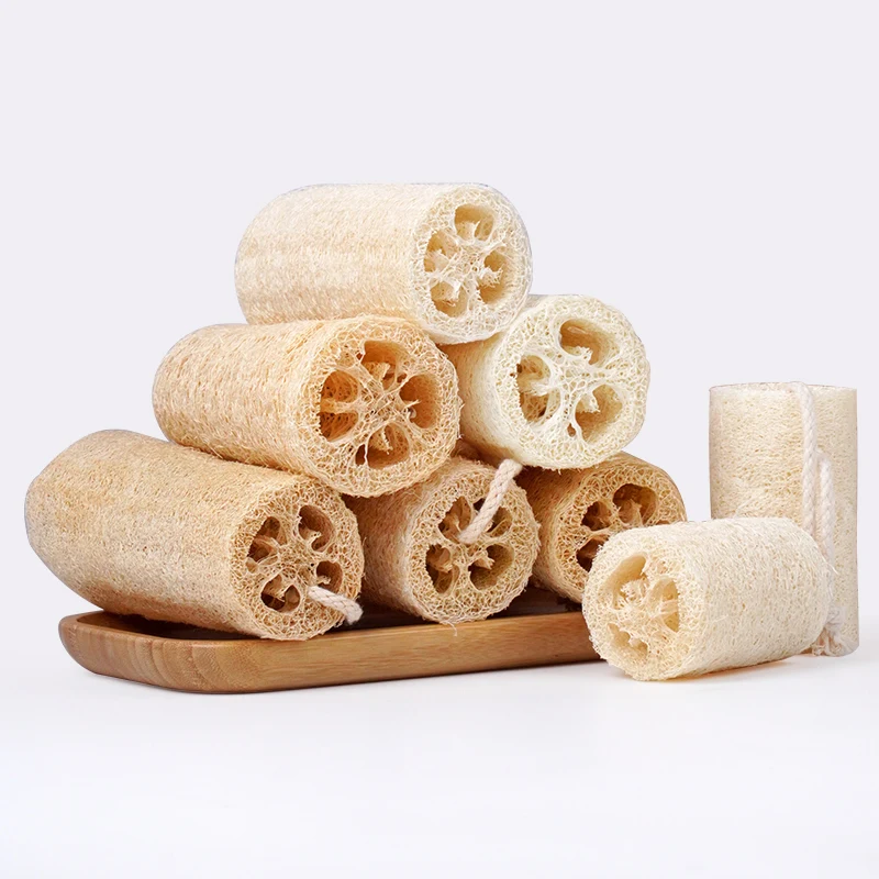 OEM Loofah щетка для ванны 4-дюймовая секция и сегменты Luffa разной длины улыбка папа губка