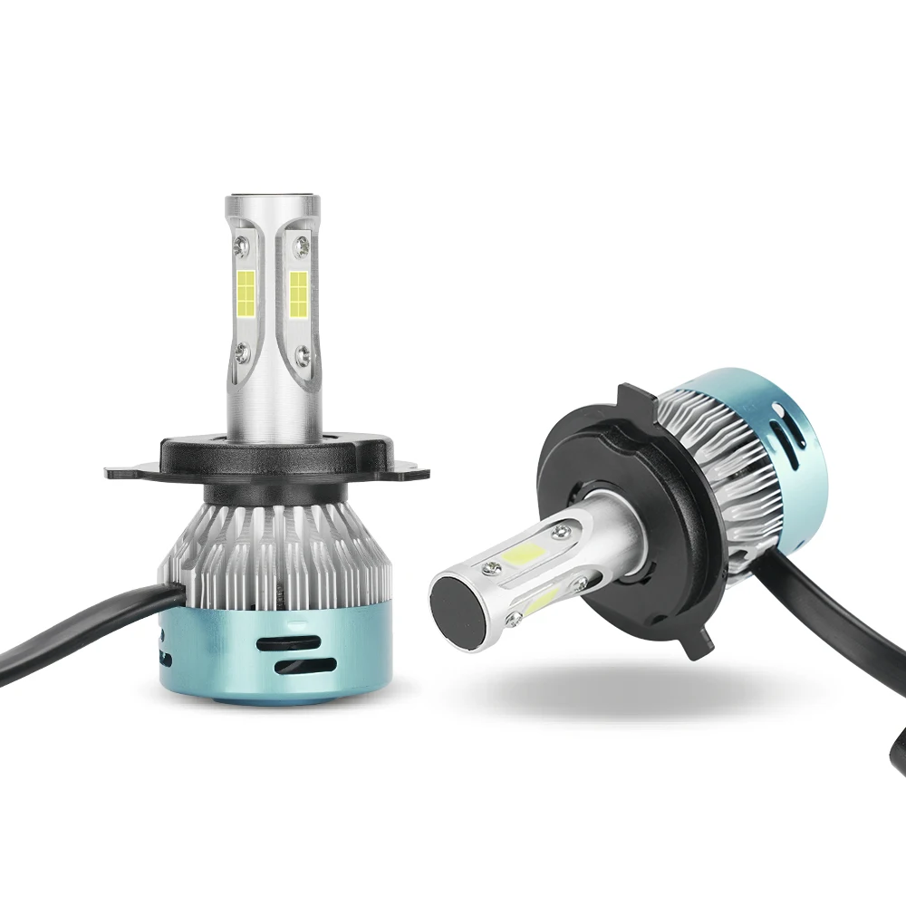 3 side 40w cob motorcycle bulb H4 led scooter headlight hi low beam driving lamp spotlight