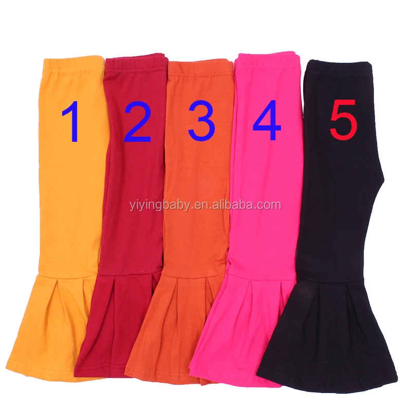 Multi-colors Baby Autumn Leggings Solid Cotton Flare Pants For 0-12 Years Girls Casual Breathable Bottoms For Kids
