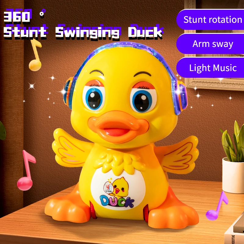 Wholesale Electric 360 Rotation Swinging Duck Dancing Robot Toys For Kids Baby Classical Learning Crawling Toys for Children