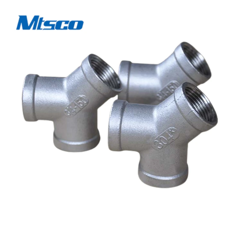Casting Fittings Stainless Steel Threaded Tee Male Female 304 316 NPT 150lb Elbow Equal Hexagon SR/ Polish