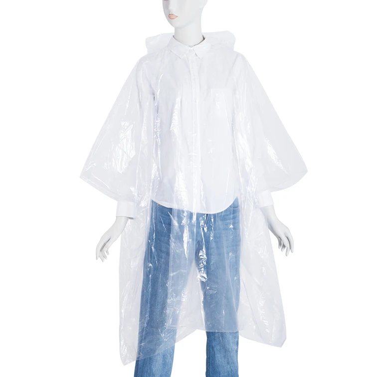 Square adult transparent raincoat/rain poncho