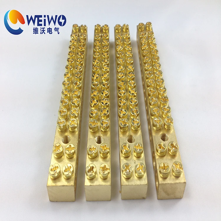 Brass Neutral Link/ Terminal Bars Screw 11 - 20 AWG