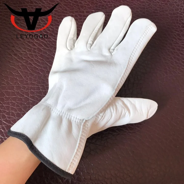 Factory gloves  Goatskin white  Leather Driver  leather gloves driving work gloves for men