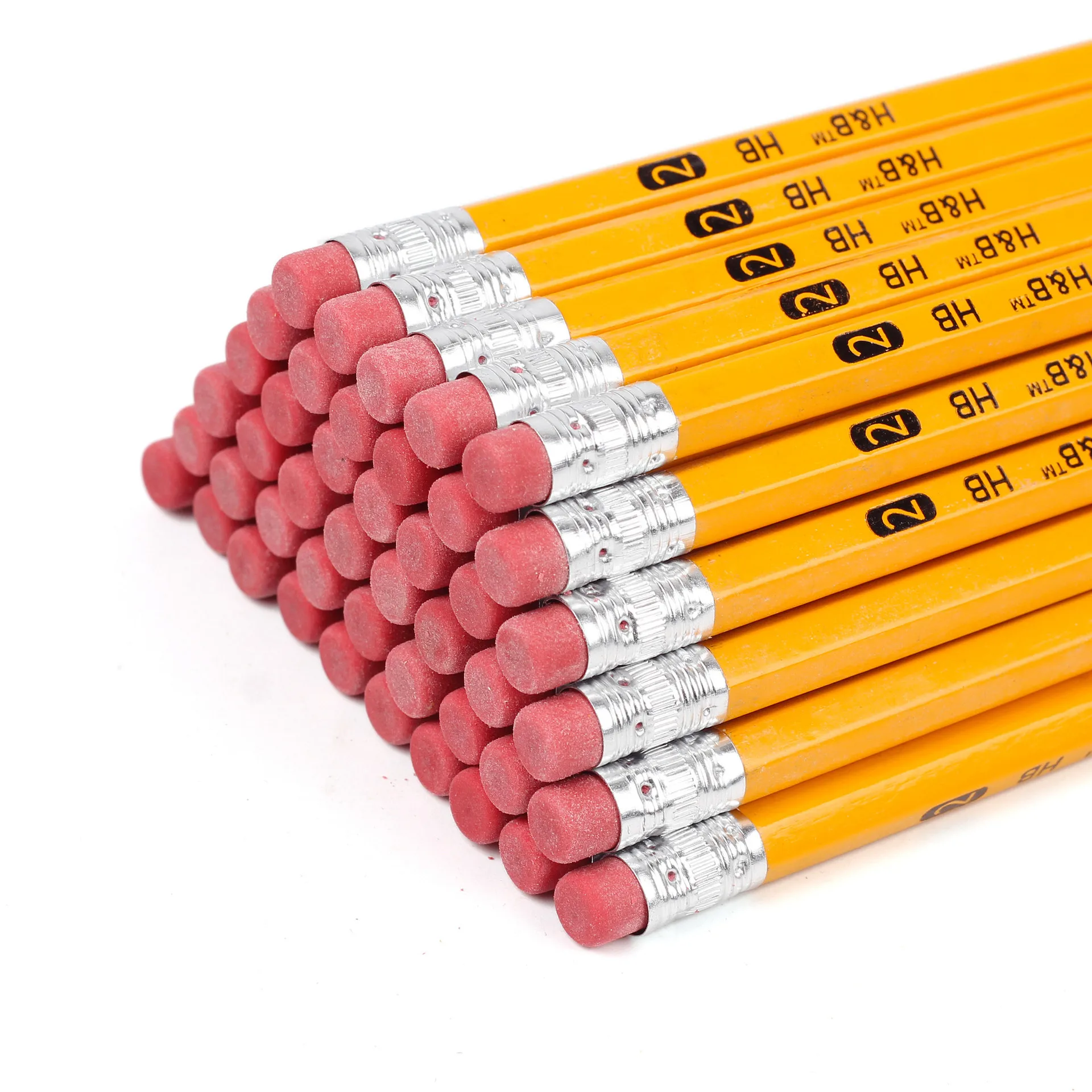 144pcs custom Wooden hb yellow hexagon pencils