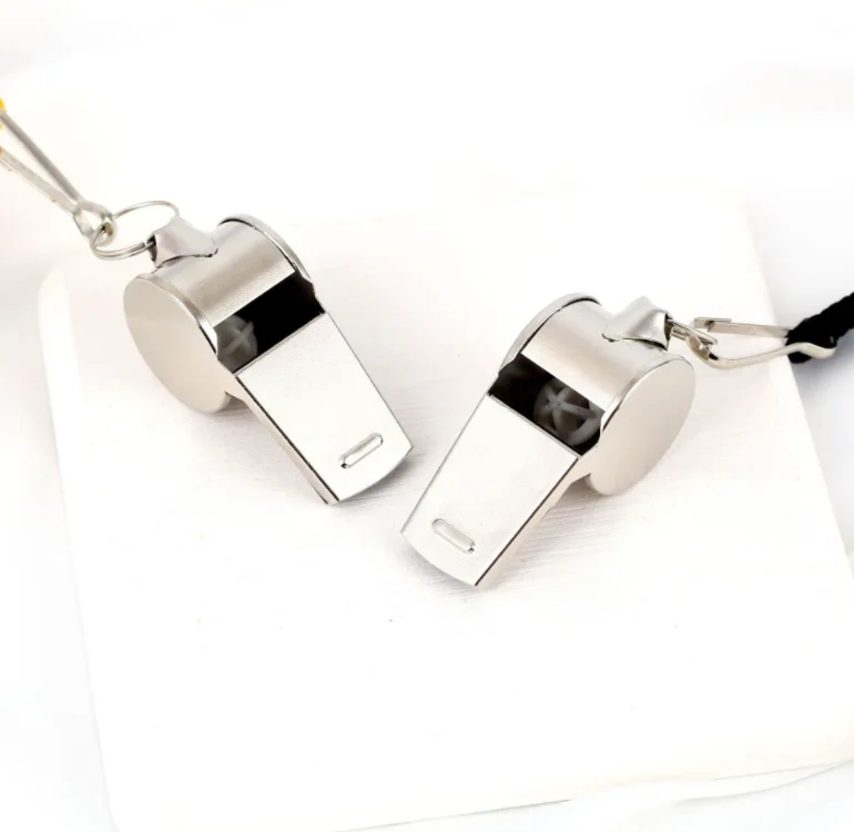 Outdoor Sports Whistle With Lanyard Loud Sound Metal Football Referee Training Whistles For Wholesale