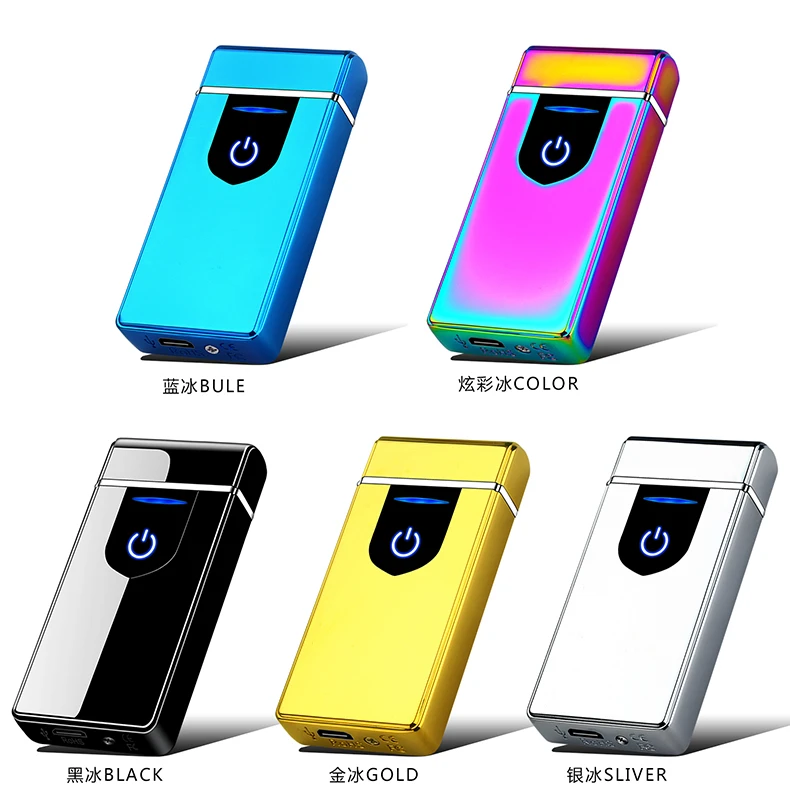 Electronic Rechargeable Flameless Windproof USB Dual Arc  Lighter