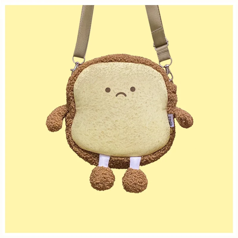 Manufacturer Bread Furry Bag Toast Custom Plush Toy Cute Designer Plush Bag