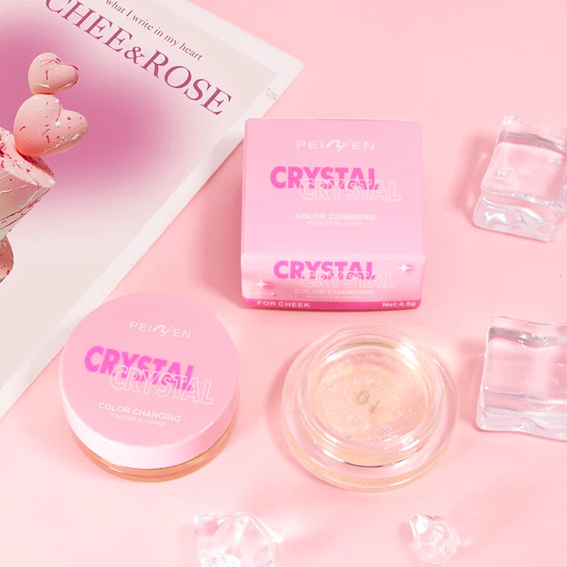 Private Label Wholesale Makeup Crystal Blush Cream Long Lasting Waterproof Moisturizing PH Color Changing Jelly Blush Powder