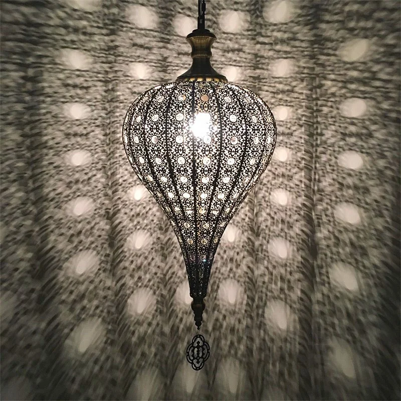 Oval Shade 1 Light Turkish Moroccan Pendant Lamp Ceiling Pendant Light for Bedroom
