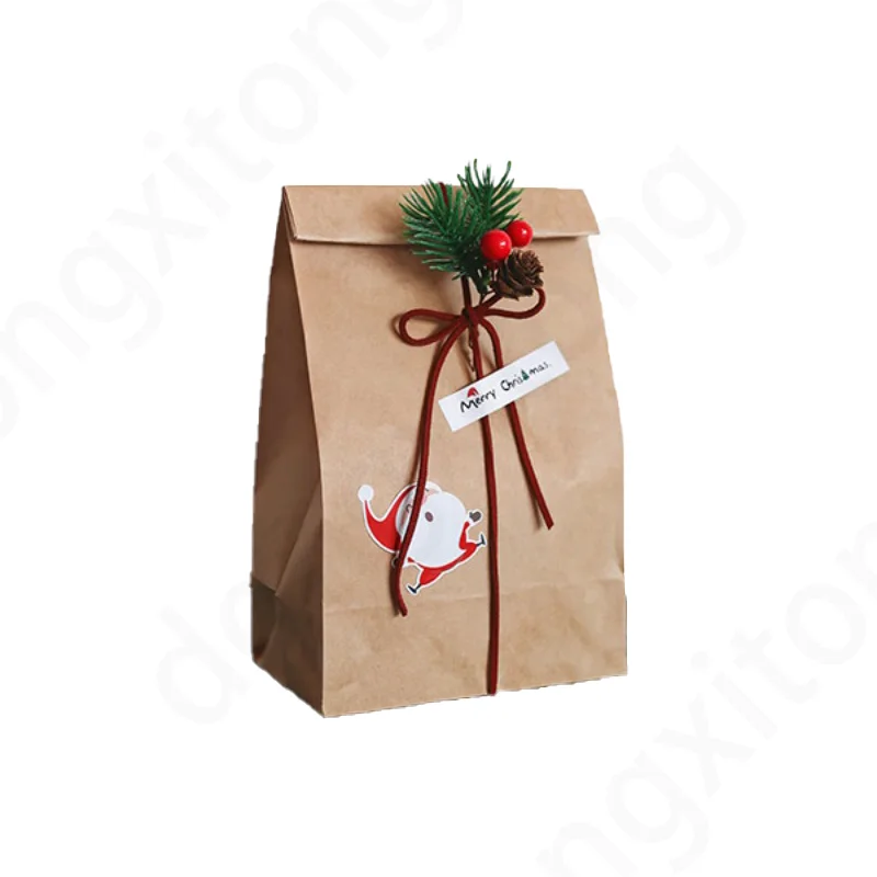 Custom kraft paper bag Environmental protection kraft packaging recyclable materials mark crafts shoes customised paper bag