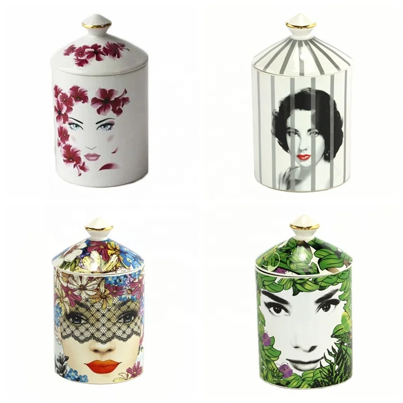 Geo cut glass ceramic candle jars with good price