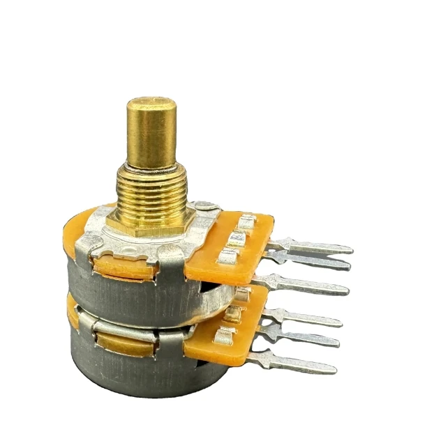 TERWIN Latest guitar pot 24mm Dual Gang  B500K 1M Knurled shaft and solid shaft rotary potentiometer for electric guitar