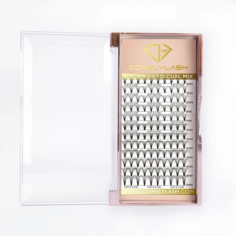 Comelylash wholesale price volume 6D eyelash extensions 100% handmade synthetic hair russian volume lashes