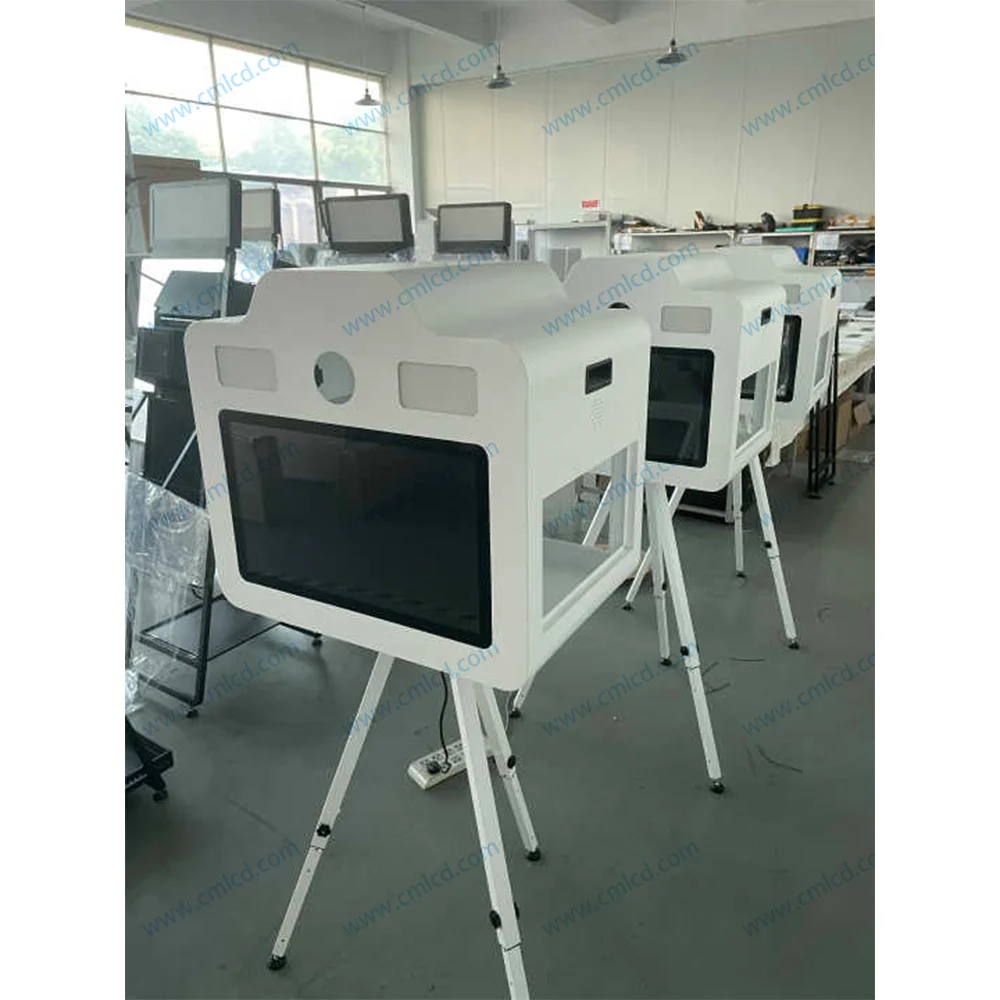 Fashion Design Vintage  21.5 Inch Touch Screen Photo Booth Box with LED Lighting Tripod Dslr Photo Booth Box for Special Events