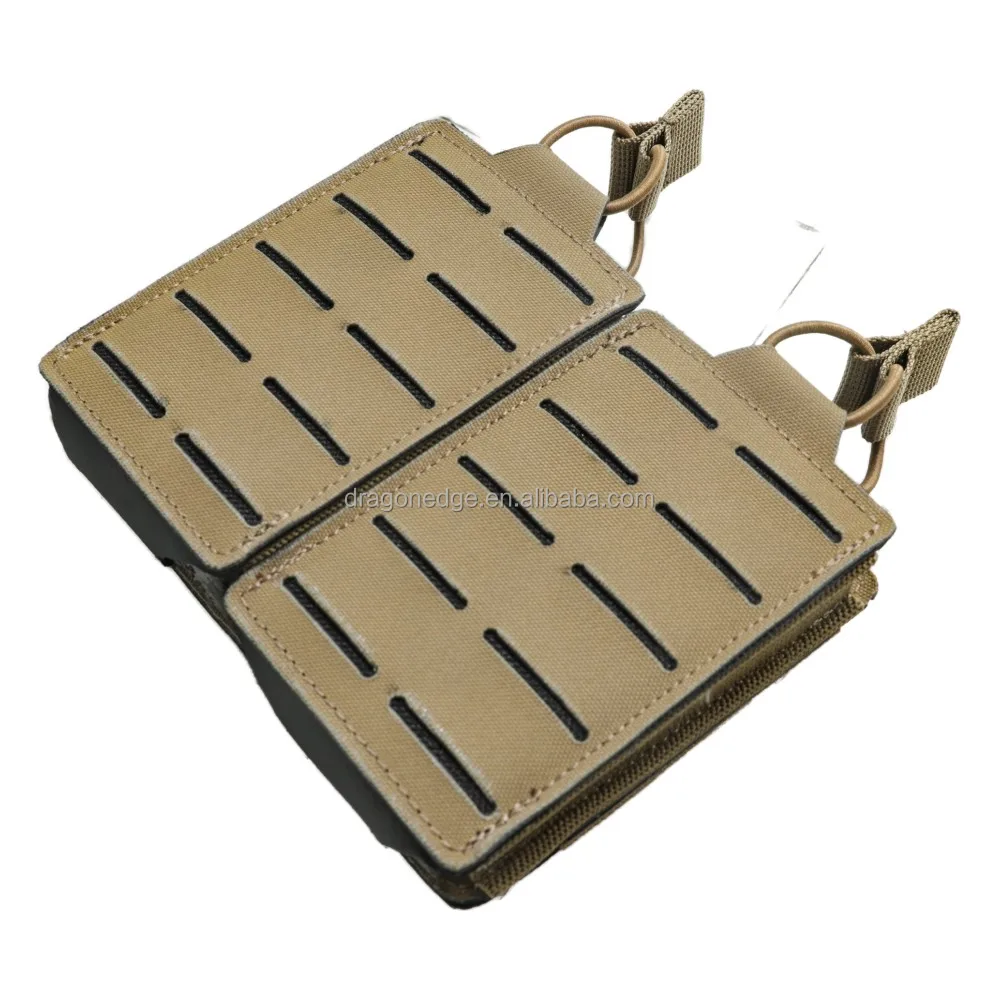 SPARK TAC Laser Cut Magazine Pouch Double Tactical Pack Camouflage Mag Pouch ,Coyote Brown