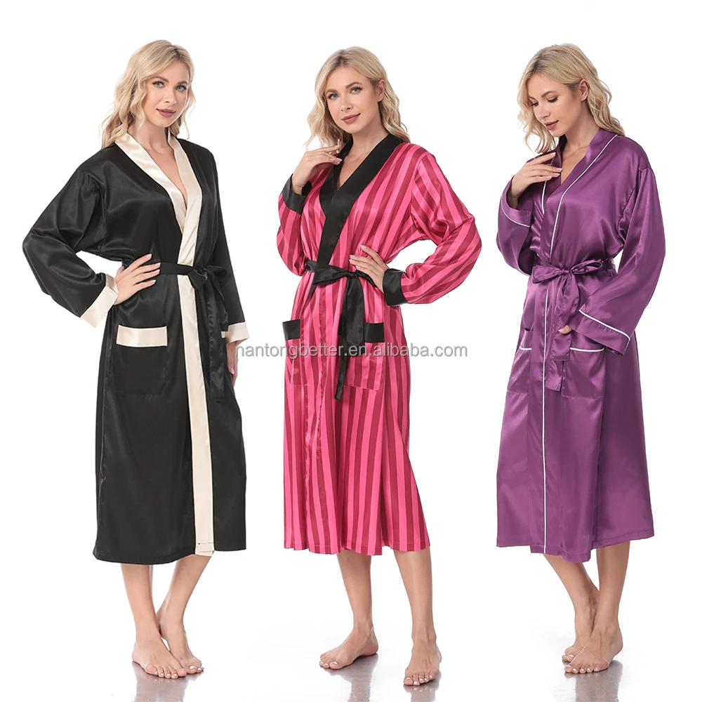 Embroidered Silk Robe Personalized Name With LOGO Bridal Robes Women Satin Wedding Party Sleepwear