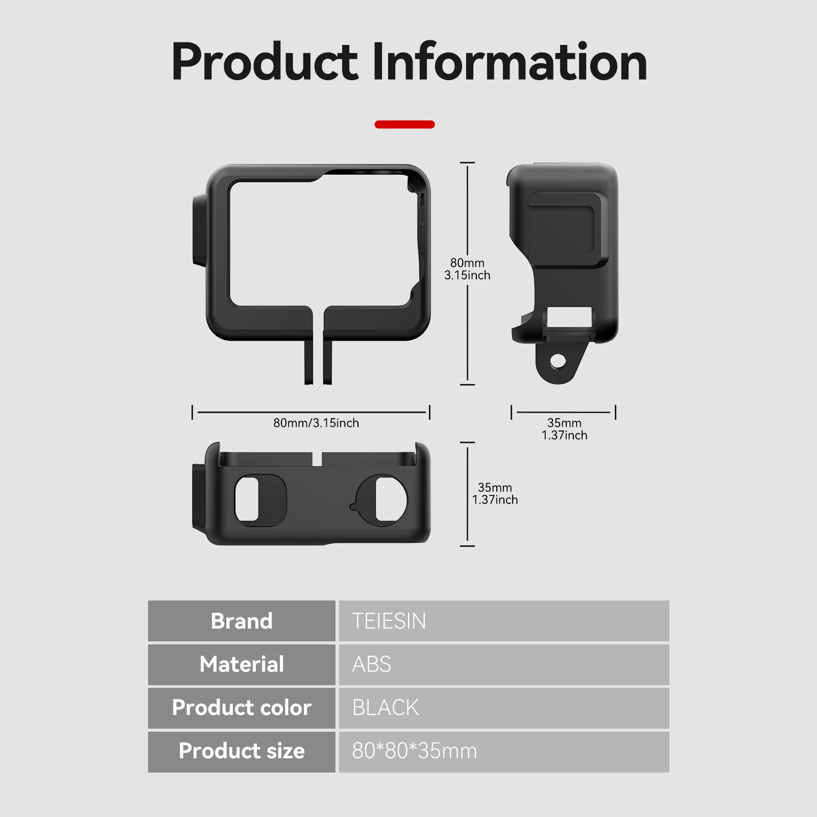 Telesin action camera accessories with Cold shoe interface plastic frame protective case for insta360 ACE cameras