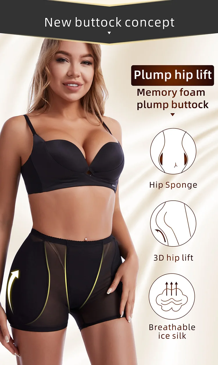 Custom Women Silicone Padded Butt Foam Panties Butt Lifter Shorts Padded Hips And Buttock Panties Hip Enhancing Panties